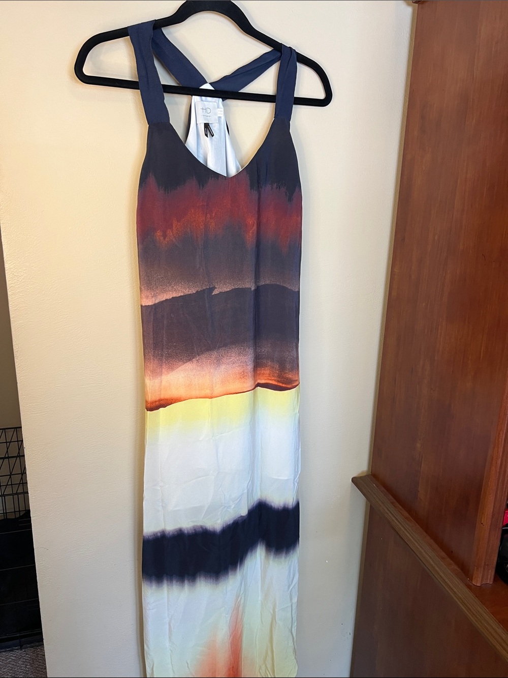 Anthropologie HD in Paris Gradient Color Cross-Back Maxi Dress